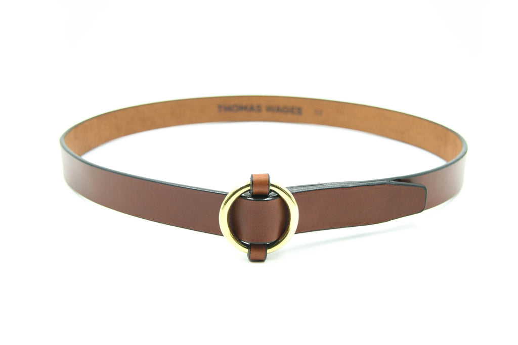1" Brass Ring Belt, Oak